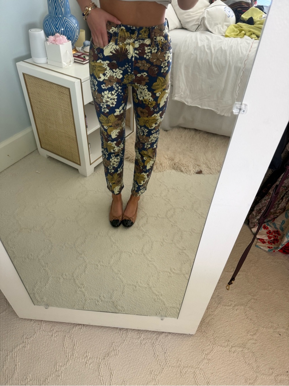 Mother patterned floral jean